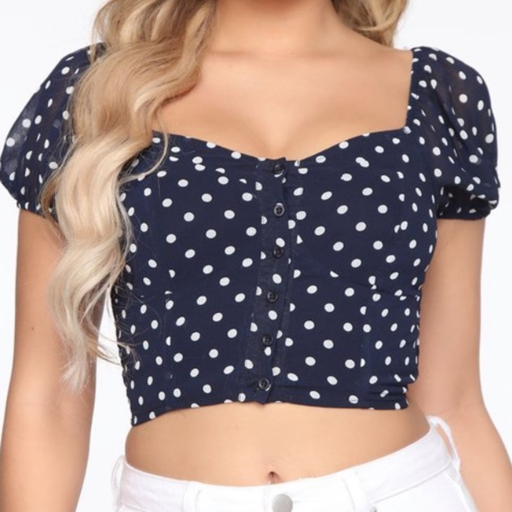 Polka dot cropped top